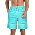 thumbnail image 1 of Sikiie Turquoise Wooden Print Men's Beach Shorts, High Elastic Quick-drying Shorts - with Drawstring and Slip Pockets, Suitable for Beach, Sports, Vacation-Large, 1 of 6