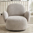 thumbnail image 2 of Hassch Comfy Upholstered Swivel Lounge Chair, Modern Accent Armchair with Fabric Seat, Foam Cushion and Metal Frame for Living Room & Bedroom (Gray), 2 of 7