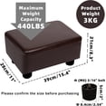 thumbnail image 3 of Small Foot Stool Ottoman Footstool with Legs Under Desk Footrest for Living Room Bedroom and Office, Dark Brown, 3 of 14