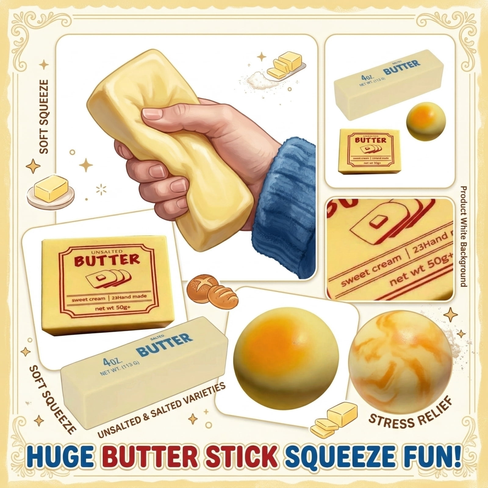 2026 New Butter Squishy Squishy Stick of Butter