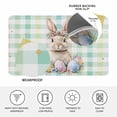 thumbnail image 4 of Easter Egg Rabbit Doormat Outdoor Entrance 24"x36", Colorful Grid Checkered Polka Dots Absorb Moisture Dirt Door Mats, Non-Slip Rubber Backing Floor Mats Indoor, Low-Profile Front Door Rugs, 4 of 9