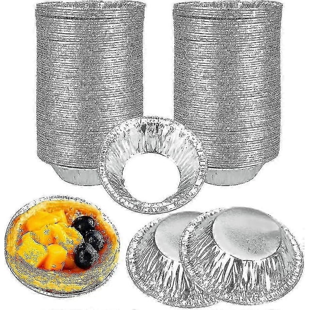250 Pcs Foil Trays Muffin Cases Disposable Aluminum Foil Cups Round Mini Egg Tart Cases Mold For Cake Tarts - Xingx