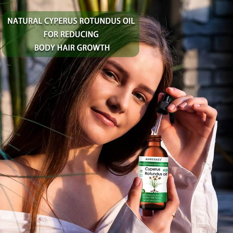 Cyperus Rotundus Oil - 100% Cyprus Oil Natural Nut Grass Oil for Reducing Body Hair Growth, Smooth Skin & Hair Removal, Moisturizing & Soothing, Ideal for All Skin Types