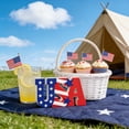 thumbnail image 6 of dajkiuy 4th of July Patriotic Table Sign, Wooden Memorial Day Red White and Blue Table Centerpieces Farmhouse Wood Block Sign for Home Kitchen Party Desk Shelf, 6 of 6