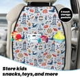 thumbnail image 5 of Fuzoiu Watercolor Nautical Print 2 Pack Kick Mat Back Seat Protector With 3 Storage Pockets, Universal Car Seat Back Organizer For Kids Pets, Waterproof Backseat Protector For Most Car, 5 of 8