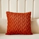 thumbnail image 5 of Cojín Decorativo con Bordado de Hojas | Funda de Cojín Lumbar Suave de Color Liso para Mesilla de Noche U Oficina | Naranja, Poliéster, 45 X 45 Cm | 1 Unidad, 5 of 6