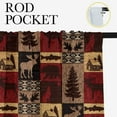 thumbnail image 3 of Rustic Cabin Blackout Curtains for Bedroom,Vintage Farmhouse Theme Curtains Moose Bear Elk Tree Plaid Room Darkening Window Curtains Rod Pocket Decor Window Drapes, 55x63 Inch, 3 of 5