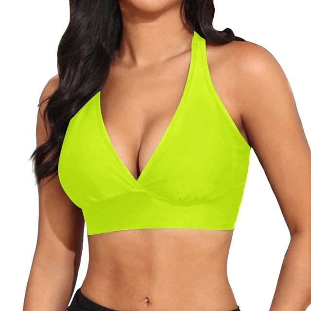 Haut de Bikini à Armatures Rehausseur à Couvrance Totale pour Femmes - Design à Nouer dans le Dos pour la Natation