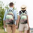 thumbnail image 6 of Balery Tropical Summer Palm Vintage Canvas Backpack for Men and Women - Large Capacity, Durable Travel Laptop Bag for School, Work, Hiking, and Outdoor Activities, 6 of 7