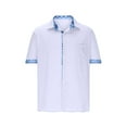 thumbnail image 2 of KIHOUT Men's Summer Contrasting Colors Shirt Casual Short Sleeve Cuff Collar Turndown Neck Blouses, 2 of 5