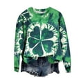 thumbnail image 4 of Craaazy Women's Long Sleeve St Patricks Day Tshirts with Green Shamrock, 4 of 7