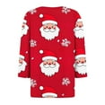 thumbnail image 4 of XUNKUSGA Christmas Womens Shirts V Neck 3/4 Length Sleeve Tops for Women Trendy Casual Loose Fit Basic Womens T Shirts Lightweight Comfortable Shirt for Women S-3XL Red, 4 of 5