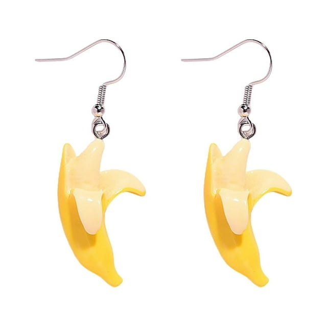 Y comida y juguetes simulados, pendientes mini plátano, pendientes corazón para niñas infantiles