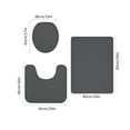 thumbnail image 3 of Mecorevxz Bathroom Toilet Cover Bathroom Mats Absorbent Printed Floor Mats Bathroom Toilet 3 Piece Floor Mats Set,Dark Gray, 3 of 9