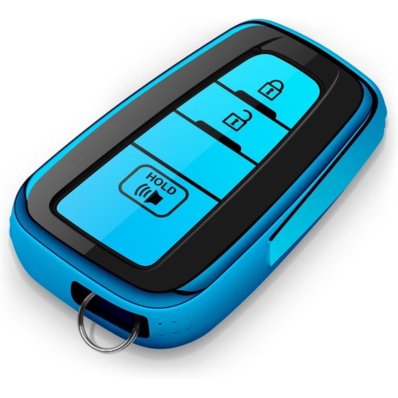 Key Fob Cover Compatible with Toyota 4Runner Camry Corolla RAV4 Highlander Avalon Tacoma 2018-2025 4 Button Keychain Case Holder Protector,Blue,3 buttons