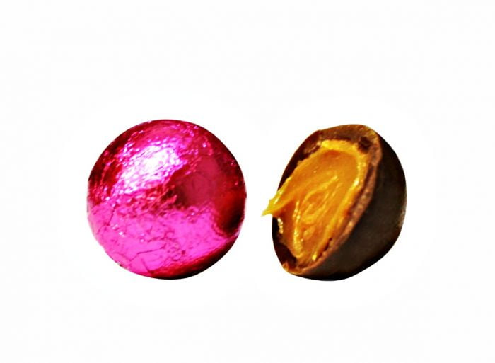 R.M. Palmer, Bright Pink Foil Caramel Balls, 12 oz