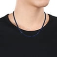 thumbnail image 4 of Everly Men's Created Sapphire Sterling Silver Tennis Necklace, 4 of 6