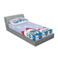thumbnail image 2 of Ambesonne Christmas Fitted Sheet & Pillow Sham Set, Fun Birds Santa Hats, Twinxl, Blue Red, 2 of 2