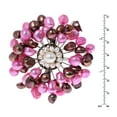 thumbnail image 4 of Freshwater Dyed Pink Pearls Retro Floral Pin-Brooch, 4 of 5