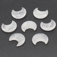 thumbnail image 1 of Xiao Hua 10 piezas de 30 mm de piedra natural blanca en forma de media luna, accesorios de joyería hechos a mano sin perforar, decoración de bonsái, 1 of 5
