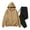 Khaki, variant on Men's Fleece Sweat Track Suit Hooded Winter Warm Up Jogger Workout Athletic Tracksuits Sweatsuits 2 Piece Set Black