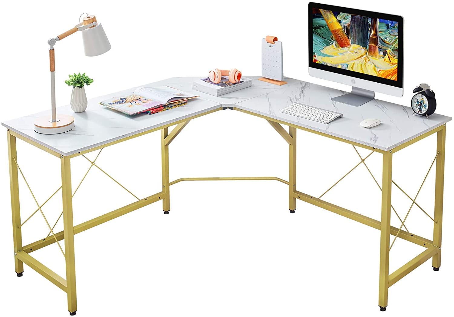 Mr IRONSTONE LShaped Desk 59" Computer Corner Desk, Home Gaming Desk