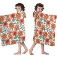 thumbnail image 4 of White Orange Sunflower Green Leaf Pattern Hooded Bath Towel，50"x30" for Ages 3 To 12 Kids, Quick Dry Lightweight Soft Microfiber Hood Beach Towel Cover Up for Kids, 4 of 7