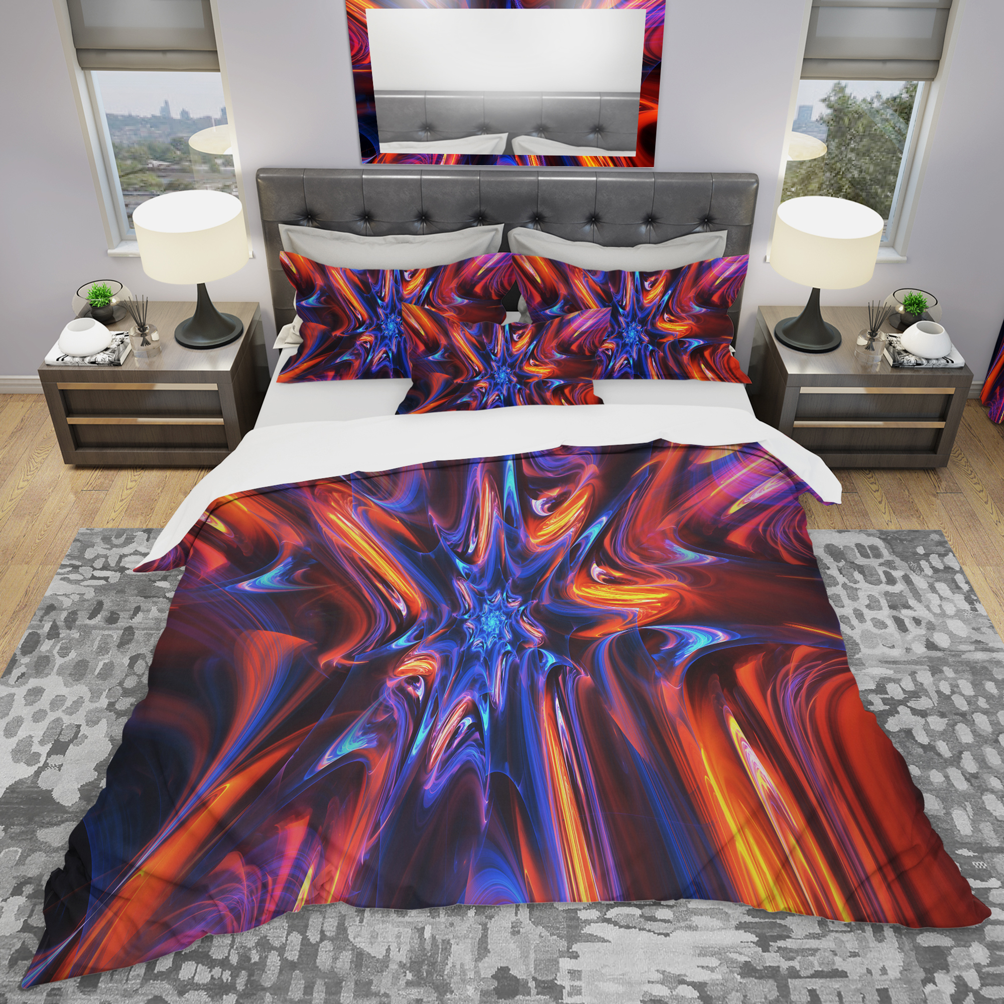 Designart 'Starry Trance' Modern & Contemporary Duvet Cover Set