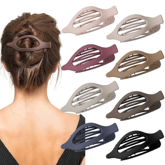 HBlife 8 Pack French Flat Clips Matte Hair Claw Clips for SThick & Thin Hair
