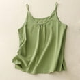 thumbnail image 2 of Besolor Women's Cotton Linen Camisole Spaghetti Strap Round Neck Tank Tops Casual Loose Summer Shirts 2025, 2 of 8
