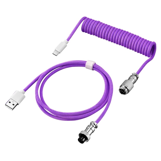 pitrice Structure Interne Durable et Robuste pour Bricolage Aviation Câble de Prise Clavier Mécanique Bobiné de Bureau Violet