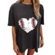 thumbnail image 2 of Tops de manga corta con hombros caídos informales de verano para mujer, camisetas divertidas con cuello redondo y estampado de béisbol OAVQHLG3B Store  lin121212, 2 of 5
