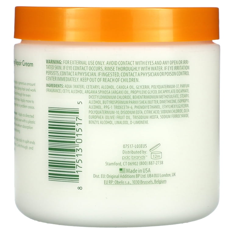 Cantu Crème Leave-In Réparatrice à L'Huile D'Argan - 453g - Conditionne Et Répare Les Cheveux