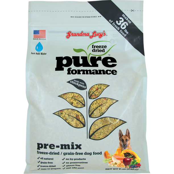 Grandma Lucy's Pureformance GrainFree FreezeDried Dog Food Pre Mix, 8