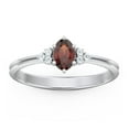 thumbnail image 2 of Birthstone Oval Ring with Shoulder Accents - Garnet (January), 2 of 5