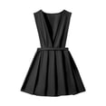thumbnail image 6 of School Uniform Dresses Girls Pleated V Neck Casual Jumper Ruffle Sleeveless Cute Overall Dress Black, Size 7 Y, 6 of 7