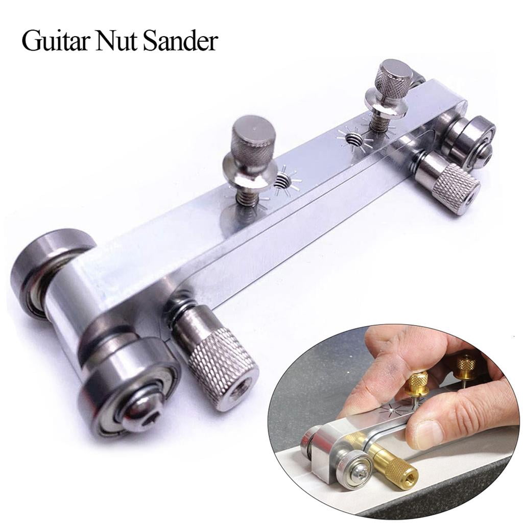 Yihuala Aluminum Alloy High Strength Guitar Bridge Saddle Grinding Luthier Tool, Adjustable Guitar Nut Sander for Bass