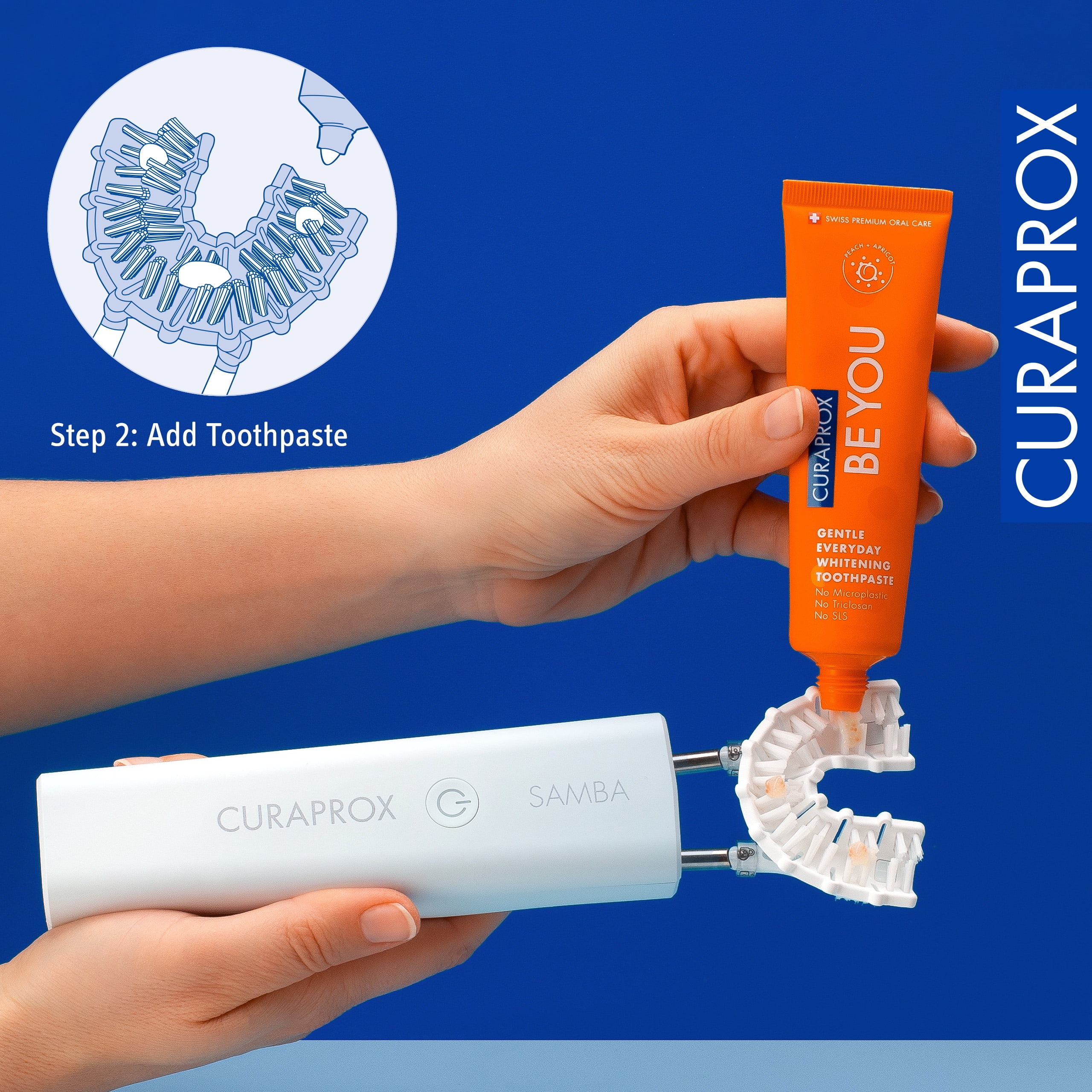 Curaprox Samba Toothbrush, Robotic Full-Mouth Toothbrush for Effortless 60-Second Cleaning