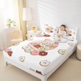 thumbnail image 2 of Manfei Cartoon Cat Donut Fitted Sheet Queen, Cute Cake Bedding, White Pink, 3-Piece, 1 Fitted Sheet and 2 Pillowcases, 2 of 6