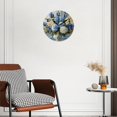 MEOSLZUT 10 inch Round Wall Clock,Blue Flowers in a Bouquet Floral