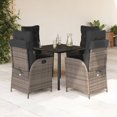 thumbnail image 1 of vidaXL 5 Piece Garden Dining Set with Cushions Grey Poly Rattan, 1 of 5