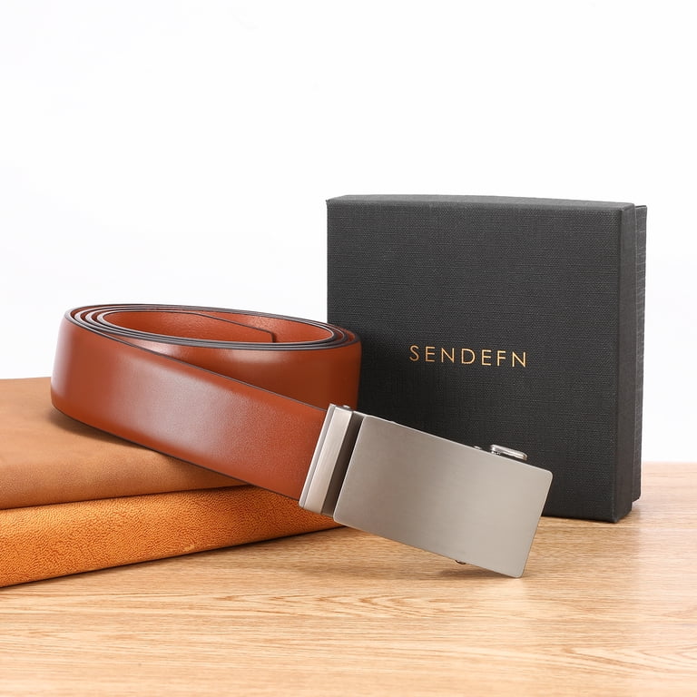 SENDEFN Men's Leather Ratchet Belt, Adjustable photo 3