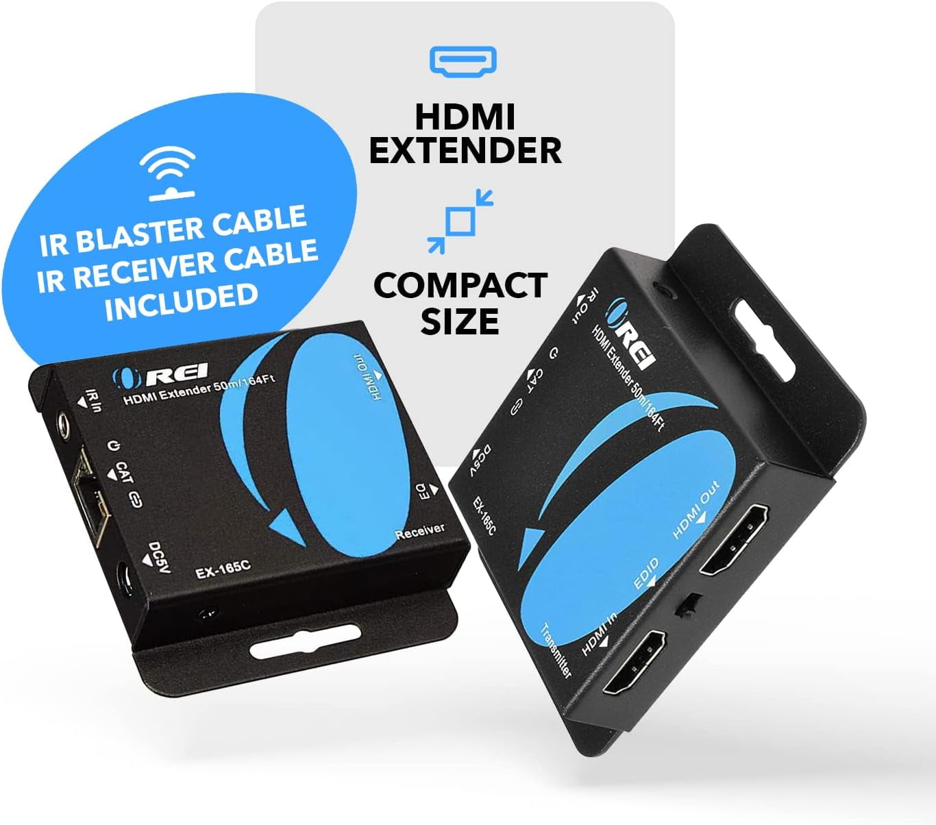 1080p HDMI Extender Over CAT6/7 Cables Upto 165 Ft With IR Control (EX-165C)