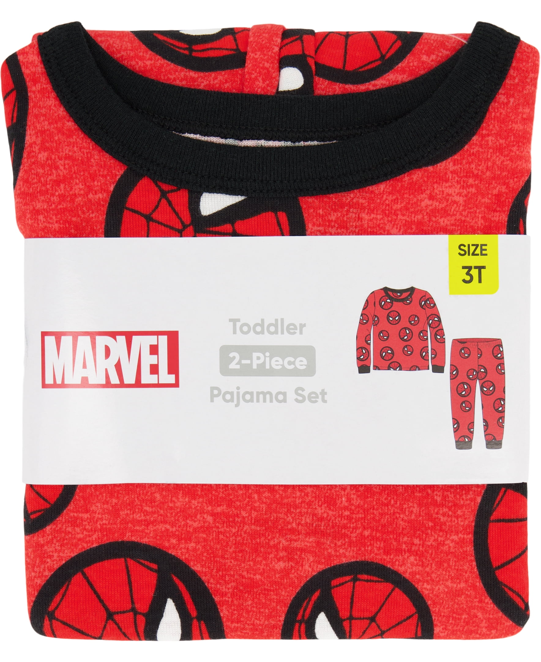 Spider-Man Toddler Boys Long Sleeve Top and Pants, 2-Piece Pajama Set, Sizes 12M-5T