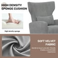 thumbnail image 6 of Hawsaiy Velvet Wingback Accent Chair Set of 2 with Golden Legs and Lumbar Pillow, High Back Upholstered Armchair for Living Room or Bedroom，Gray, 6 of 8