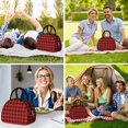 thumbnail image 6 of Red and Black Checkered Pattern Insulated Lunch Bag,Leakproof Large Capacity Lunch Box for Work,Picnic or Travel,11.4 X 6.7 X 8.3 Inches, 6 of 6