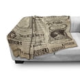 thumbnail image 3 of Paris Soft Flannel Fleece Throw Blanket, Vintage Old Historic Newspaper Journal French Paper Lettering Art Design, Cozy Plush for Indoor and Outdoor Use, 50" x 70", Army Green and Beige, by Ambesonne, 3 of 6