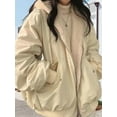 thumbnail image 4 of Jacket for Women Reversible Y2k Zip Up Hoodie Fleece Fur Winter Coat Cutecore Korean Clothes Apricot L, 4 of 7