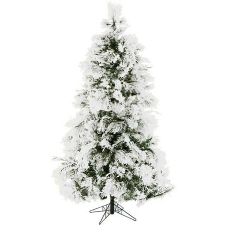 Fraser Hill Farm Pre-Lit 7.5' Snowy Pine Flocked Artificial Fraser Hill Farm Pre-Lit 7.5' Snowy Pine Flocked Artificial Christmas Tree with Clear - Fraser Hill Farm Pre-Lit 7.5' Snowy Pine Flocked Artificial