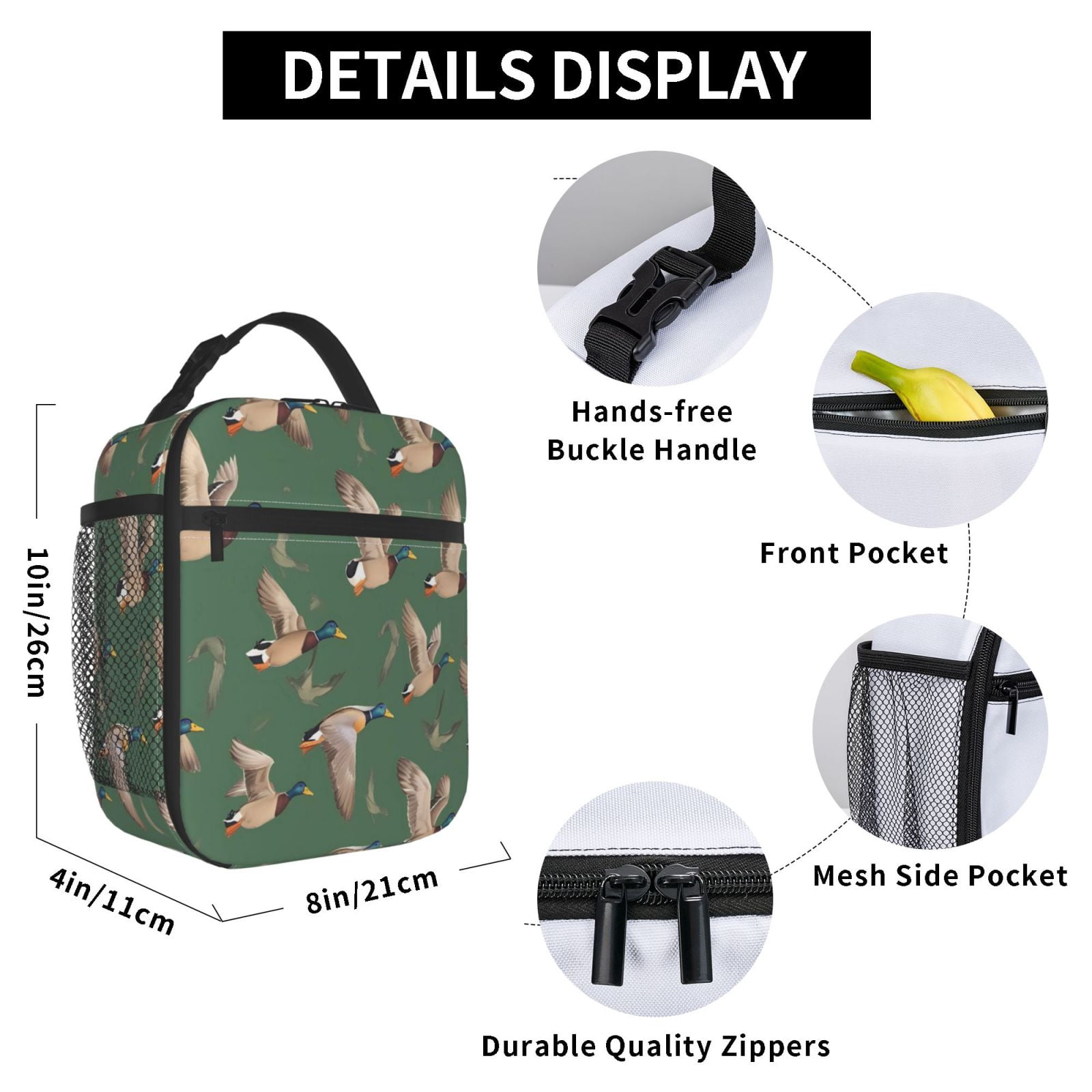 Lunch Bag For Women Men Insulated Portable Lunch Box Bento Box Office Picnic Travel Cooler Bag The Flying Geese
